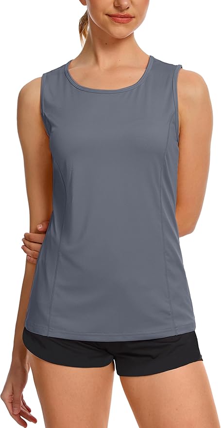 TACVASEN Women's UPF 80+ Workout Tank Top Sleeveless Quick Dry Sun Protection Hiking Athletic Gym Yoga Running Shirts