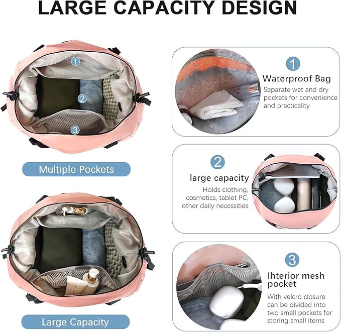 Gym Bag for Men Women, Tactical Travel Duffel bag with Removable Dividers & Shoe Compartment, Weekender Carry on Bag with Toiletry Bag, Overnight Range Bag for Workout Soccer Yoga Gym