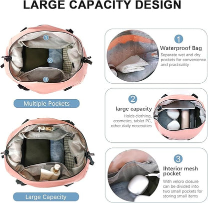 Gym Bag for Men Women, Tactical Travel Duffel bag with Removable Dividers & Shoe Compartment, Weekender Carry on Bag with Toiletry Bag, Overnight Range Bag for Workout Soccer Yoga Gym