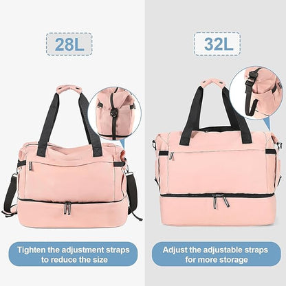 Gym Bag for Men Women, Tactical Travel Duffel bag with Removable Dividers & Shoe Compartment, Weekender Carry on Bag with Toiletry Bag, Overnight Range Bag for Workout Soccer Yoga Gym