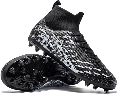Unisex Soccer Cleats Lightweight No-Tie Lacing System Multi-Surface Football Shoes with Ankle Support for Beginners to Advanced Players