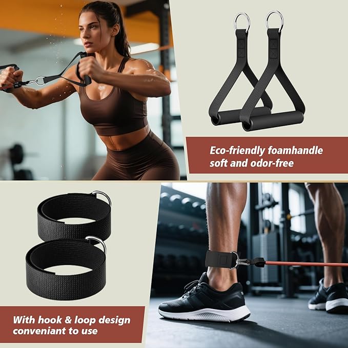 WHATAFIT Resistance Bands, Exercise Bands，Resistance Bands for Working Out, Work Out Bands with Handles for Men and Women Fitness, Strength Training Home Gym Equipment