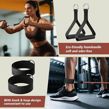 WHATAFIT Resistance Bands, Exercise Bands，Resistance Bands for Working Out, Work Out Bands with Handles for Men and Women Fitness, Strength Training Home Gym Equipment