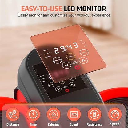 ANCHEER Under Desk Elliptical, Electric Ellipse Leg Exerciser with 12 Adjustable Resistance & Speeds, P1-P12 Modes, Quiet Seated Pedal Exerciser with Remote Control, 100% Pre-assembled for Home Office