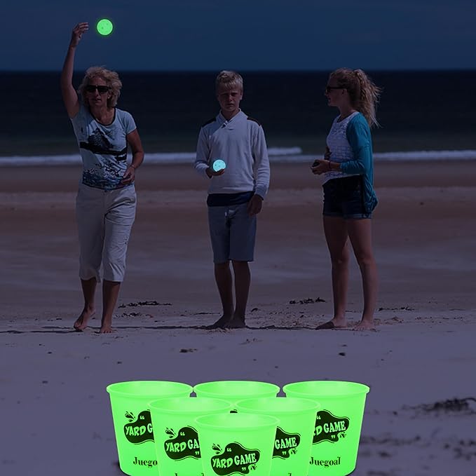 Juegoal Outdoor Giant Yard Pong Game Set Outdoor Toss Game Throwing Game for Beach, Camping, Lawn and Backyard