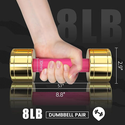 TECHNOAGE Round Dumbbell Sets with Steel Handle, Odorless Neoprene rubber Handle Cover