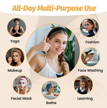 HSEM Headbands for Women, Wide Thick Workout Non Slip Hair Bands for Sports