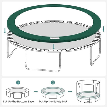 SONGMICS Trampoline Pad, 8ft 10ft 12ft 14ft 15ft Replacement Trampoline Safety Pad, Spring Cover