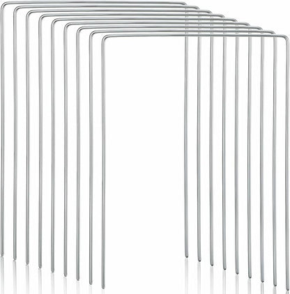 Deekin Set of 9 Croquet Wickets Replacement for Croquet Metal Hoops with Galvanized and Plastic Coating for Family Lawn Backyard Outdoor Game(Square)