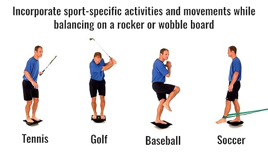 THERABAND Rocker Board Stability and Balance Trainer, Lateral Balance Board for Physical Therapy, Core Strengthening, Injury Rehabilitation, Agility Improvement, Coordination Exercise, & Surf Training
