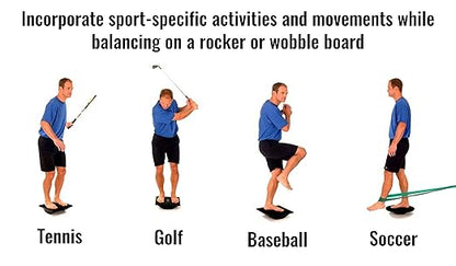 THERABAND Rocker Board Stability and Balance Trainer, Lateral Balance Board for Physical Therapy, Core Strengthening, Injury Rehabilitation, Agility Improvement, Coordination Exercise, & Surf Training