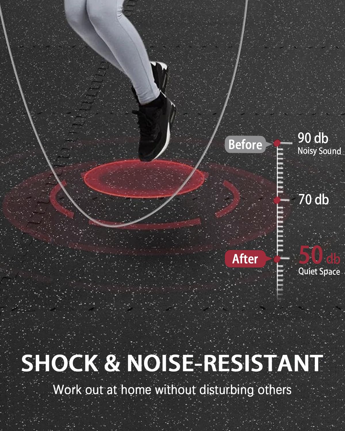 Mikolo 0.56 Inch Thick Gym Flooring for Home Gym, 12 Tiles Exercise Equipment Mats with EVA Foam