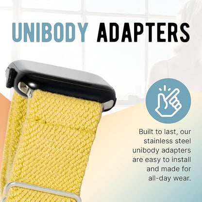 Braxley Bands - Organic Cotton Watch Bands For Women and Men, Compatible With All Apple Watch Sizes and Series - Washable, Sweat-Absorbent, Breathable Fit, Elastic Smart Watch Bands