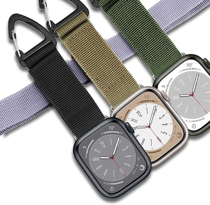 Tactical Duty Belt Keychain Compatible with Apple Watch 38mm 40mm 41mm 42mm 44mm 45mm 46mm 49mm, Watch Fob Military Braided Strap for iWatch Series 10 9 8 7 6 5 4 3 2 1, Ultra 2/Ultra/SE