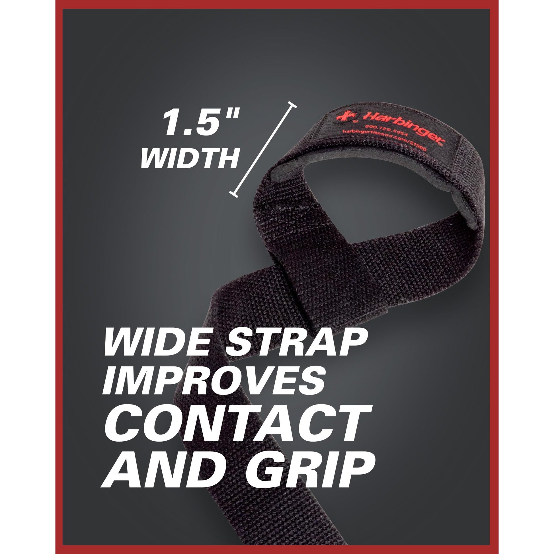 Harbinger Padded Cotton Lifting Straps with NeoTek Cushioned Wrist, 21.5 Inch Length, 1.5 Inch