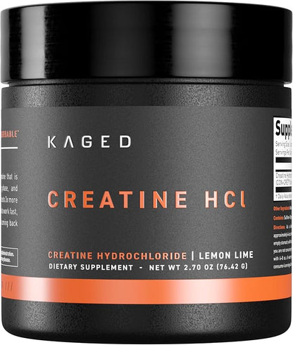 Kaged Creatine HCl Powder | Lemon Lime | Muscle Building & Recovery | Patented Creatine Hydrochloride Formula | Vegan, Gluten Free, Easily Digestible | Supplements for Men & Women | 75 Servings