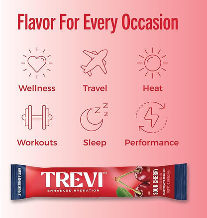 TREVI™ Sugar Free Electrolytes - Drink Mix Hydration Powder Packets - 28 Count - Sour Cherry