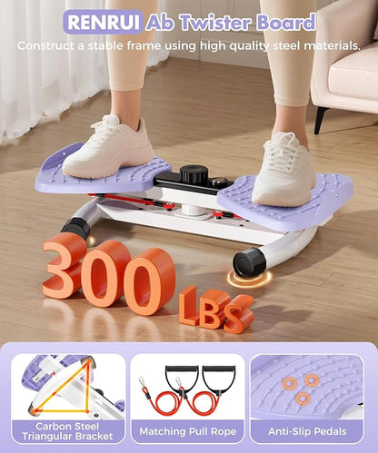 Waist Twisting Machine Fitness Tool, Ab Twister Board with the Smart LED Digital Monitor, 330LBS Capacity & 20dB Ultra-Quiet, Anti-Slip Home Gym Workout Equipment for Women Belly Fat