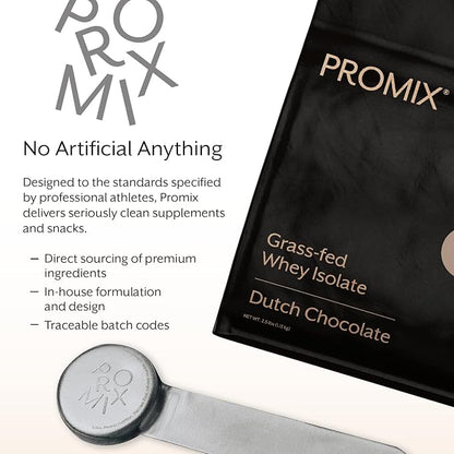 ProMix Nutrition Whey Protein Isolate Powder, Chocolate - Grass-Fed - ­Post Workout Fitness & Nutrition Shakes, Smoothies, Baking & Cooking Recipes - Gluten-Free & Keto-Friendly - 5lb