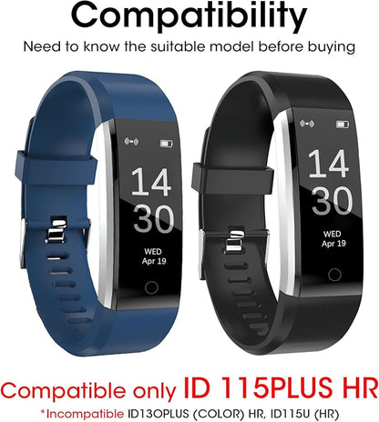 Watch Bands Replacement for ID115plus HR, Very Fit Pro Activity Fitness Tracker Wrist Bands Set, Multicolor Veryfitpro Smart Watch Strap Replacements