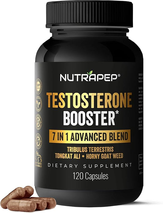 Testosterone Booster Supplement for Men - Natural Energy Enhancement Growth Builder Performance Enhancer - Muscle Building Gym Workout Sports Nutrition & Libido Enhancing Fast Acting Pills for Male
