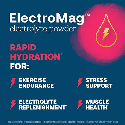 True Grace ElectroMag - 16 Stick Packs - Watermelon - Electrolyte Powder for Rapid Hydration - Sodium, Potassium, Magnesium & Cordyceps - Zero Sugar & Carbs - Non-GMO - 16 Total Servings