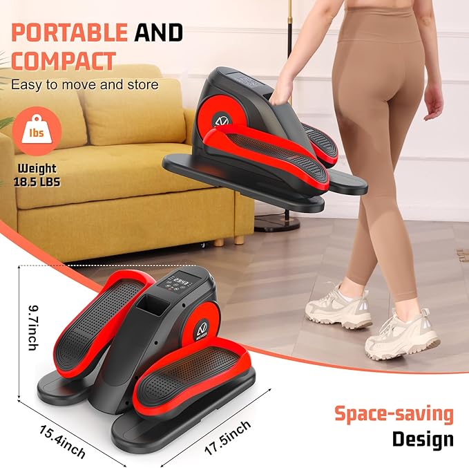 ANCHEER Under Desk Elliptical, Electric Ellipse Leg Exerciser with 12 Adjustable Resistance & Speeds, P1-P12 Modes, Quiet Seated Pedal Exerciser with Remote Control, 100% Pre-assembled for Home Office