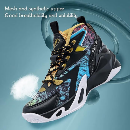 VITUOFLY Kids Basketball Shoes Boys Air Cushion Sneakers Girls Mid Top School Hoops Shoes Non-Slip Outdoor Sports Running Gym Comfortable Durable Little Kid/Big Kid