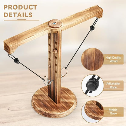 Uzoli Ring Toss Game for Adults, Wooden Hook and Ring Game, Fun Ring Hook Throwing Game Outdoor and Indoor, Family Game for Party Camping Yard