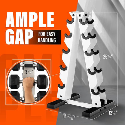 YES4ALL Dumbbell Rack Stand Only, 5 Tier A Frame Weight Rack for Dumbbells