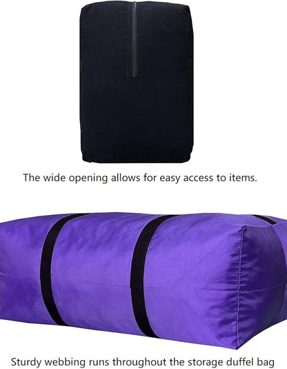 Extra Large Storage Duffle Bag for Travel, Big Foldable XL Duffle Bag for Traveling - Black