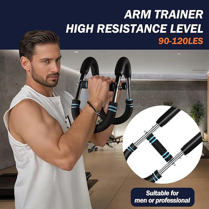 30-120lb Twister Arm Trainer,Adjustable Arm Chest Exerciser with 4 Resistance Springs for Men & Women Upper Body Workout,Detachable Power Twist Home Fitness Equipment