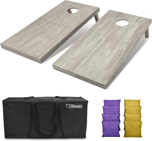 GoSports 4 ft x 2 ft Regulation Size Wooden Cornhole Boards Set - Includes Carrying Case and Bean