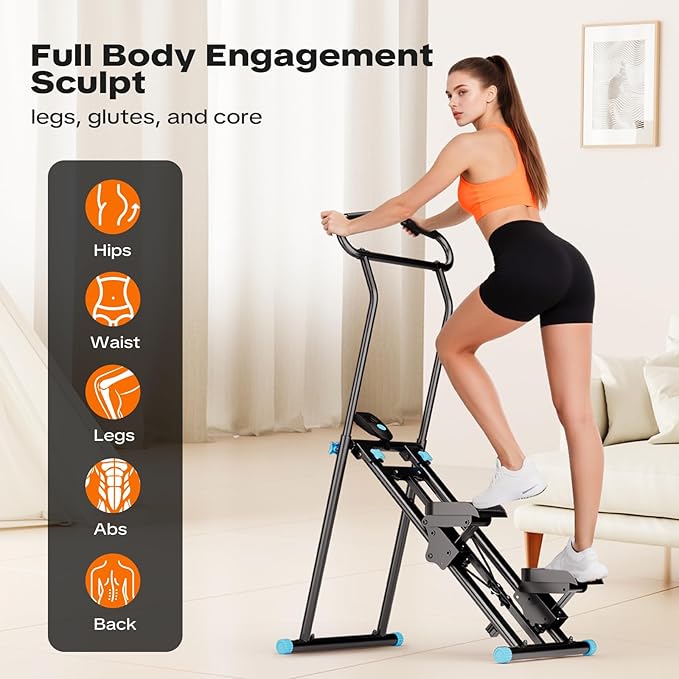 Stair Stepper for Home Gym, 2025 Upgrade Stair Climber w/ 3-Level Resistance & Height, Non-Slip Pedals, Digital Tracker & Phone Holder Home Exercise Machine for Women Men