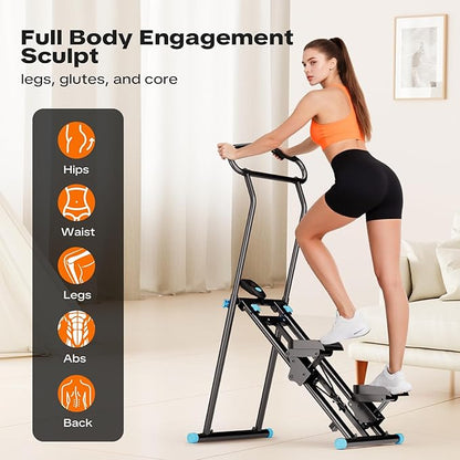 Stair Stepper for Home Gym, 2025 Upgrade Stair Climber w/ 3-Level Resistance & Height, Non-Slip Pedals, Digital Tracker & Phone Holder Home Exercise Machine for Women Men