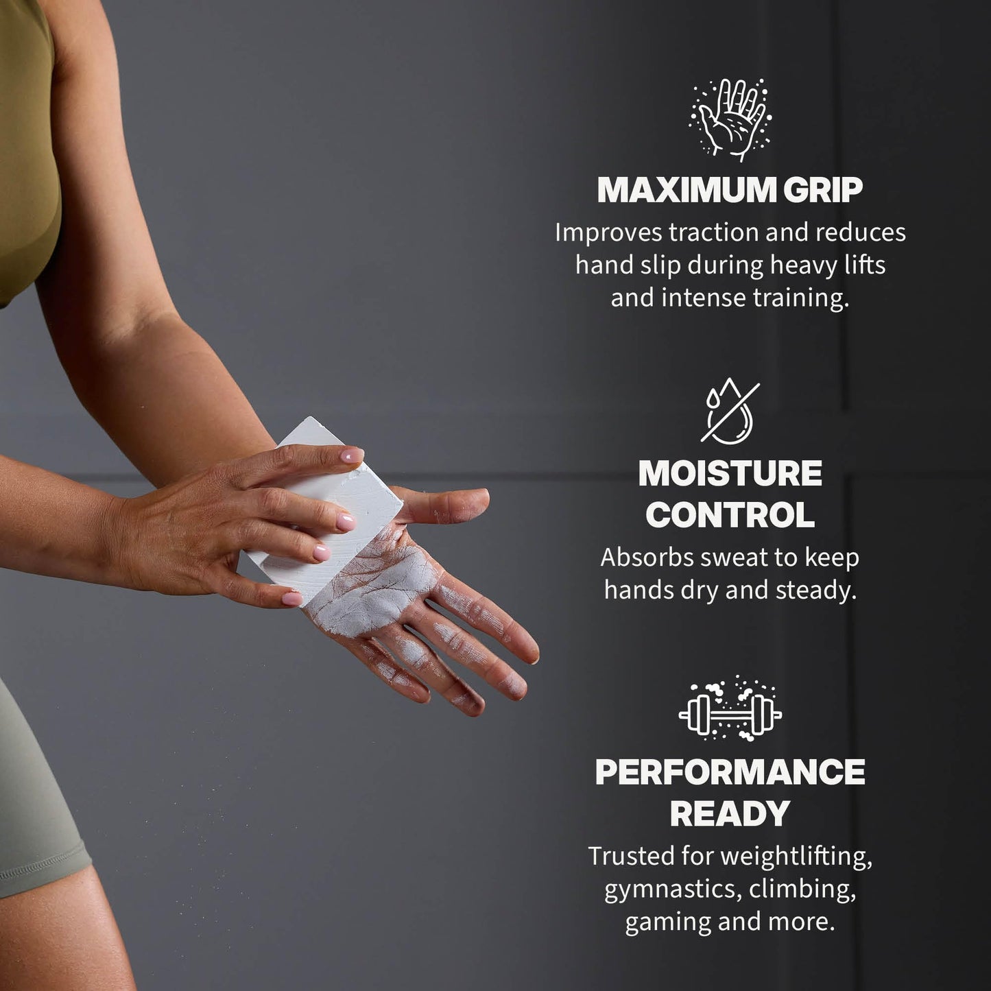 SPRI Chalk Block 2oz, 4-Pack, Gymnastics & Weightlifting Grip