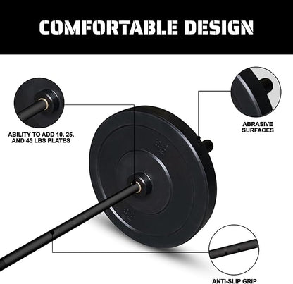 Tribe WOD Olympus Barbell Bar & Weight Bar - Durable, Bend-proof for Men and Women, Multipurpose Cerakote Weightlifting and Powerlifting Barbell for Home and Gym - Maximum Training Adaptability