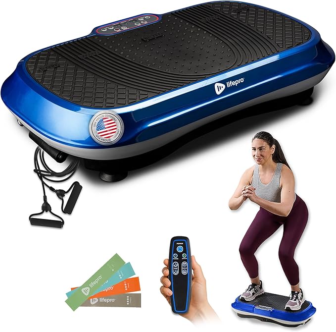 Lifepro Waver Vibration Plate Exercise Machine for Lymphatic Drainage, Muscle Activation, Full-Body Workout Vibrating Platform with Loop Bands, Fitness Equipment for Strength Toning & Fat Loss