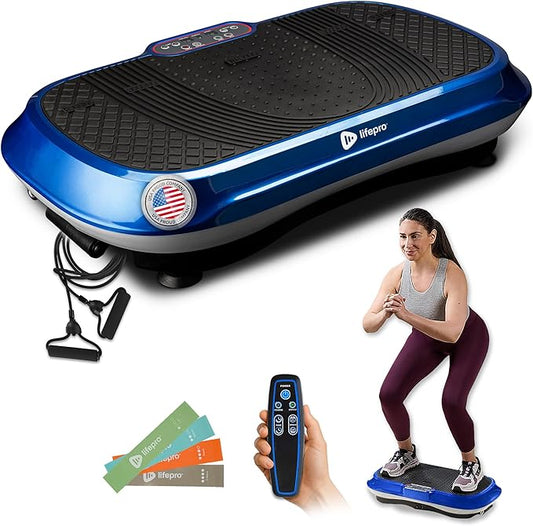 Lifepro Waver Vibration Plate Exercise Machine for Lymphatic Drainage, Muscle Activation, Full-Body Workout Vibrating Platform with Loop Bands, Fitness Equipment for Strength Toning & Fat Loss