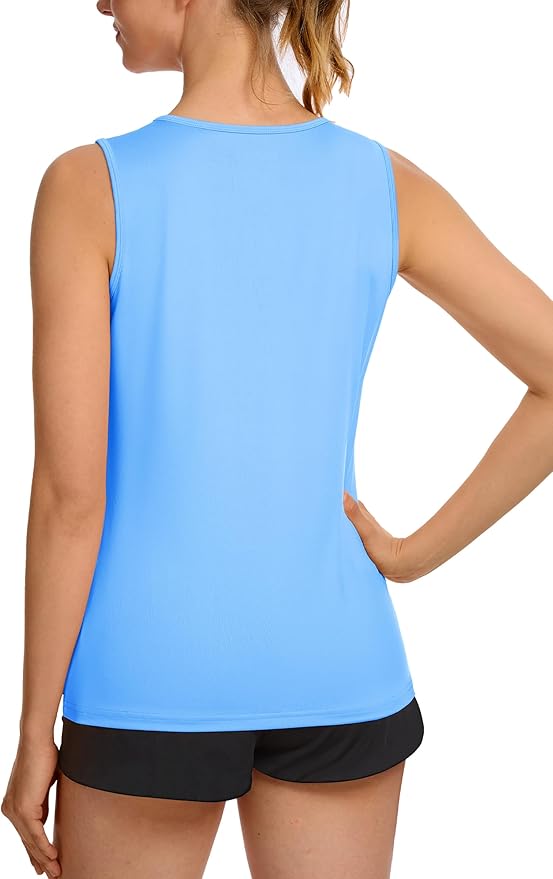 TACVASEN Women's UPF 80+ Workout Tank Top Sleeveless Quick Dry Sun Protection Hiking Athletic Gym Yoga Running Shirts