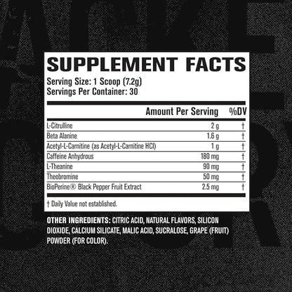 Jacked Factory NITROSURGE Shred Pre Workout Supplement - Energy Booster, Instant Strength Gains, Sharp Focus, Powerful Pumps - Nitric Oxide Booster & PreWorkout Powder - 30Sv, Blueberry Lemonade
