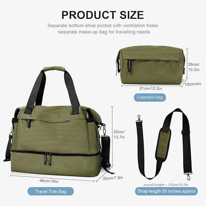 Gym Bag for Men Women, Tactical Travel Duffel bag with Removable Dividers & Shoe Compartment, Weekender Carry on Bag with Toiletry Bag, Overnight Range Bag for Workout Soccer Yoga Gym