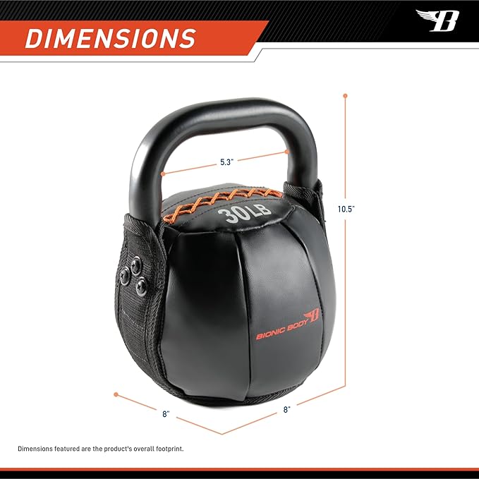 BIONIC BODY by Marcy Soft Kettlebell with Handle for Weightlifting, Conditioning, Strength and core Training