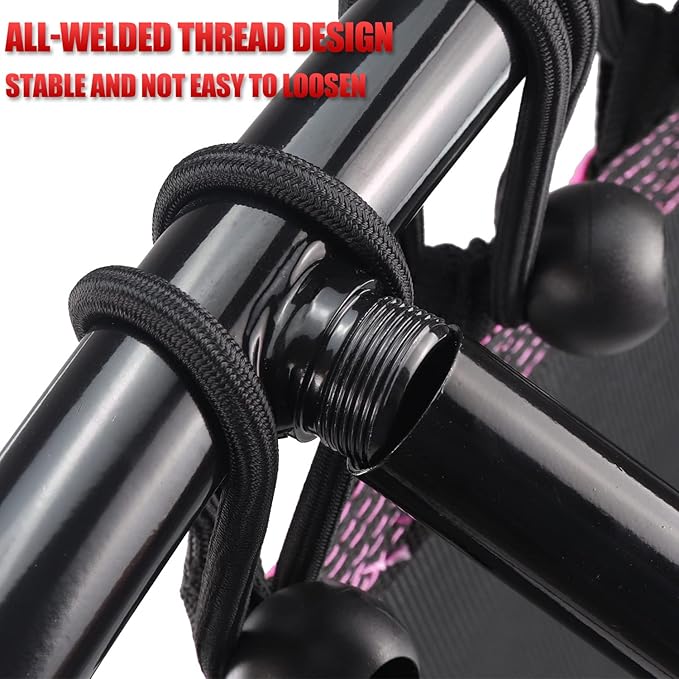 Newan 40"-48" Silent Mini Trampoline Fitness Trampoline Bungee Rebounder Jumping Cardio Trainer Workout for Adults-Max Limit 330lbs