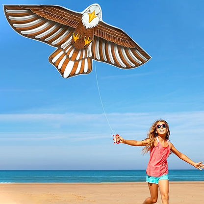 2 Pack Patriotic Eagle & Dragon Kite for Kids and Adults, Easy to Fly Huge Kites for Kids Ages 4-8 8-12 with 328FT String for Beach Trip Park Birthday Gift Family Outdoor Games and Activities