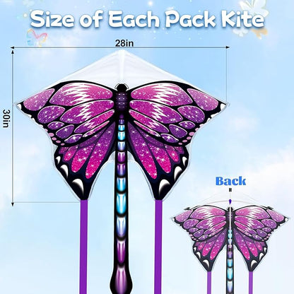 5 Pack Kites for Kids & Adults, Rainbow Butterfly Kite Delta Kites for Kids Age 4-8 8-12, Easy to Fly for Beginners, Easy to Assembled Colorful Kite for Beach Outdoor Toy Games & Family Trip