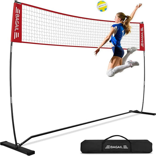 BAGAIL Volleyball Net, 12ft/20ft Portable Volleyball Net for Backyard - Adjustable Height