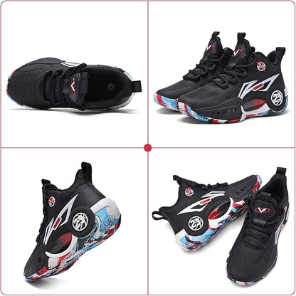 JMFCHI Kids Basketball Shoes High-top Sports Shoes Sneakers Durable Lace-up Non-Slip Running Shoes Secure for Little Kids Big Kids and Boys Girls