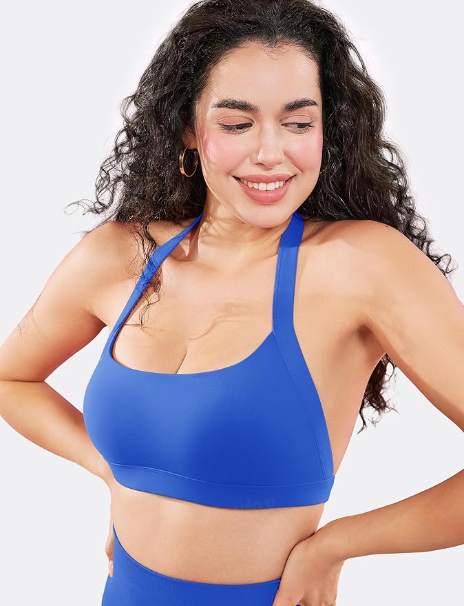 VOYJOY Sports Bras for Women Basic Wireless Bra Crop Workout Yoga Bra Sexy Tank Top