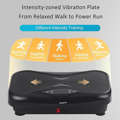 Whole Body Vibration Plate Exercise Machine ??Power Vibrating Plate for Lymphatic Drainage Weight Loss, Shake Plate Exercise Platform with Touch Screen & Resistance Bands, Equipment for Women Men